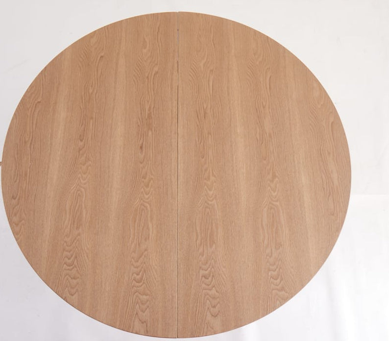 Table à Manger Extensible – Chêne Naturel & Piètement en Métal Noir