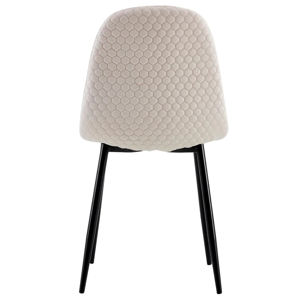 Lot de 4 Chaises – Style scandinave, velours doux et pieds en acier noir