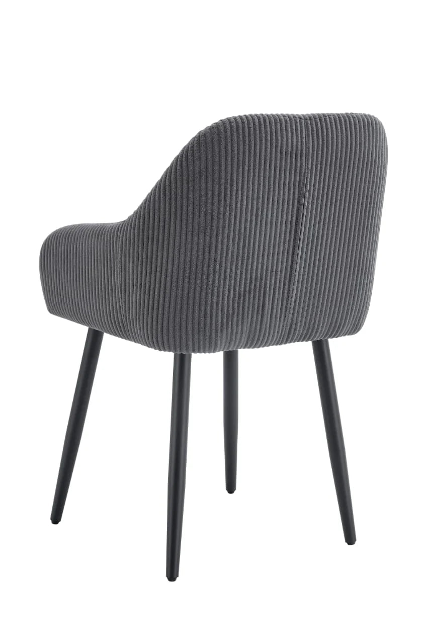 Lot de 2 Chaises – Tissu Côtelé Élégant & Pieds Métal Noir | Design Moderne et Confort Ergonomique