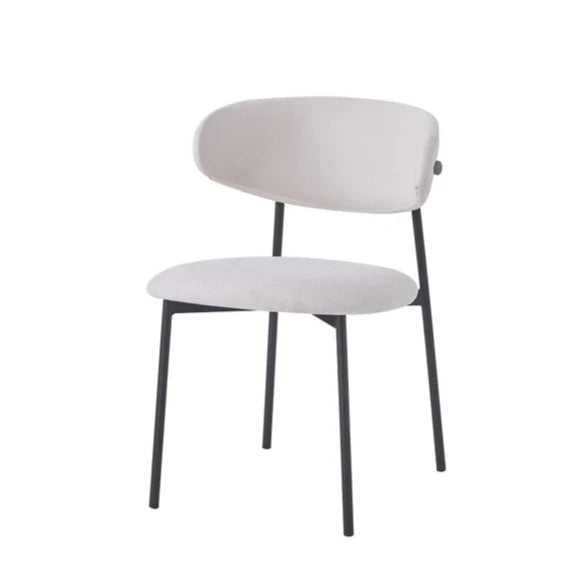 Lot de 4 Chaises en côtelé et Serge avec structure métal