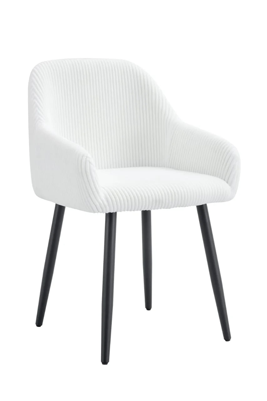 Lot de 2 Chaises – Tissu Côtelé Élégant & Pieds Métal Noir | Design Moderne et Confort Ergonomique
