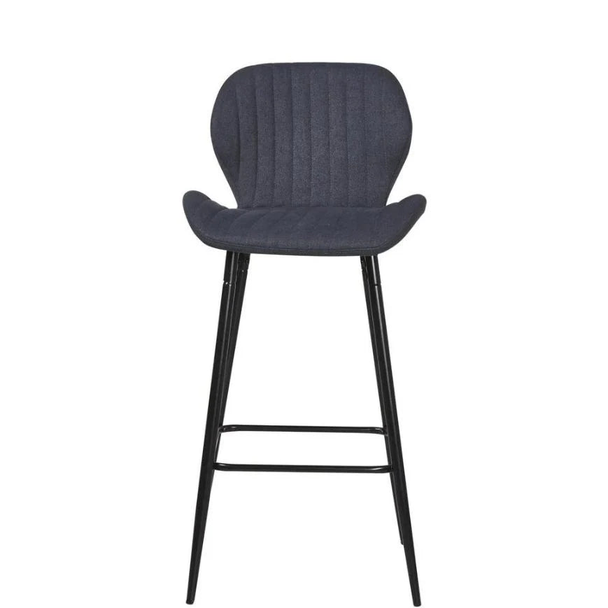 Lot de 4 Chaises de Bar – Tissu Premium & Piètement Noir | Design Moderne pour Cuisine & Comptoir
