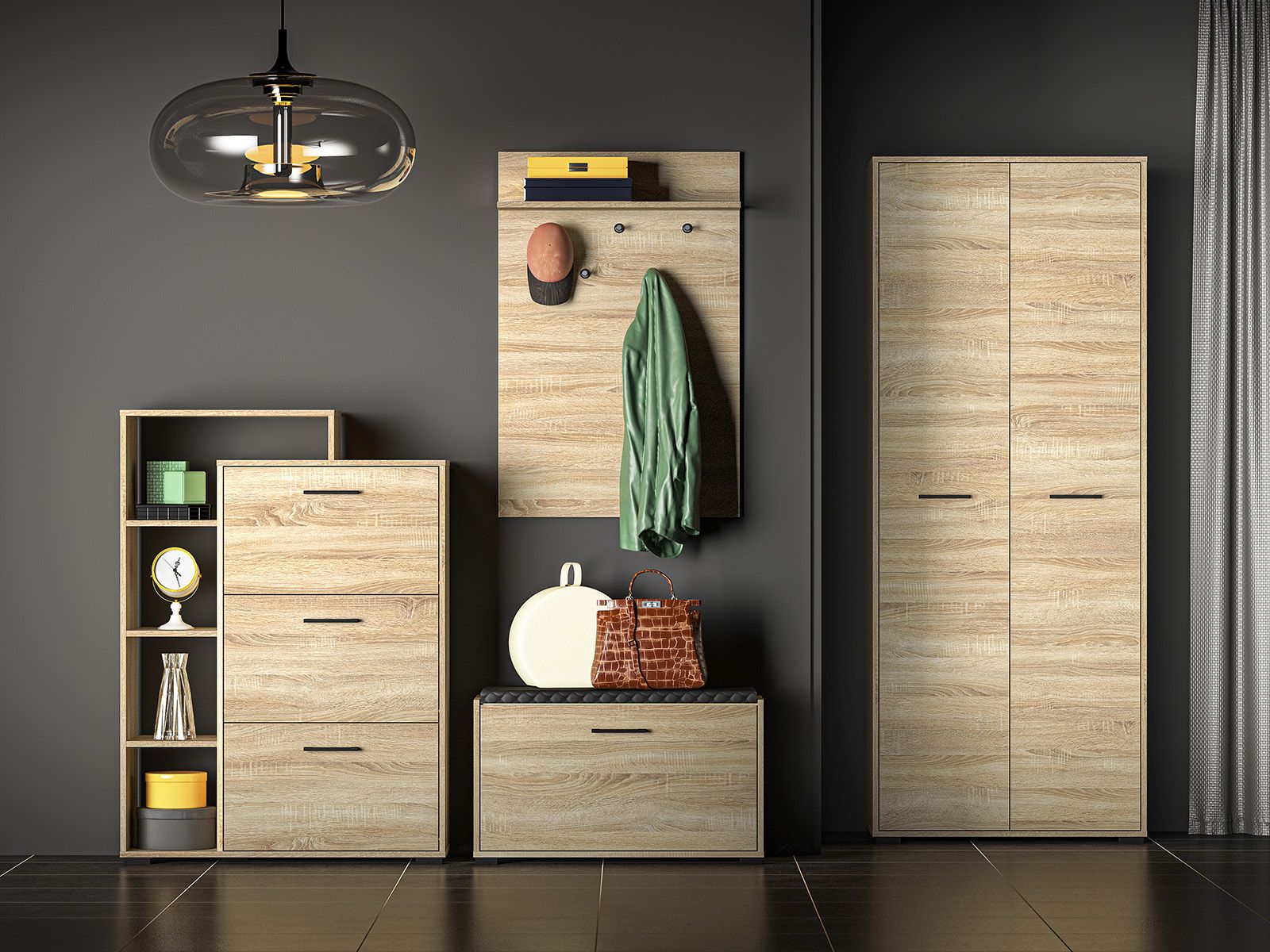 Meuble à Chaussures en Finition Lumière de Sonoma | Design Moderne & Résistance Maximale