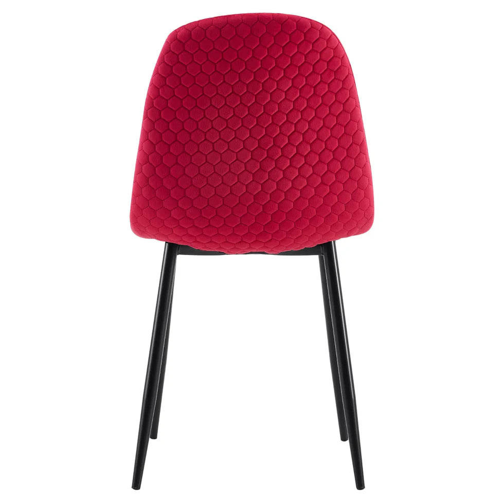 Lot de 4 Chaises – Style scandinave, velours doux et pieds en acier noir