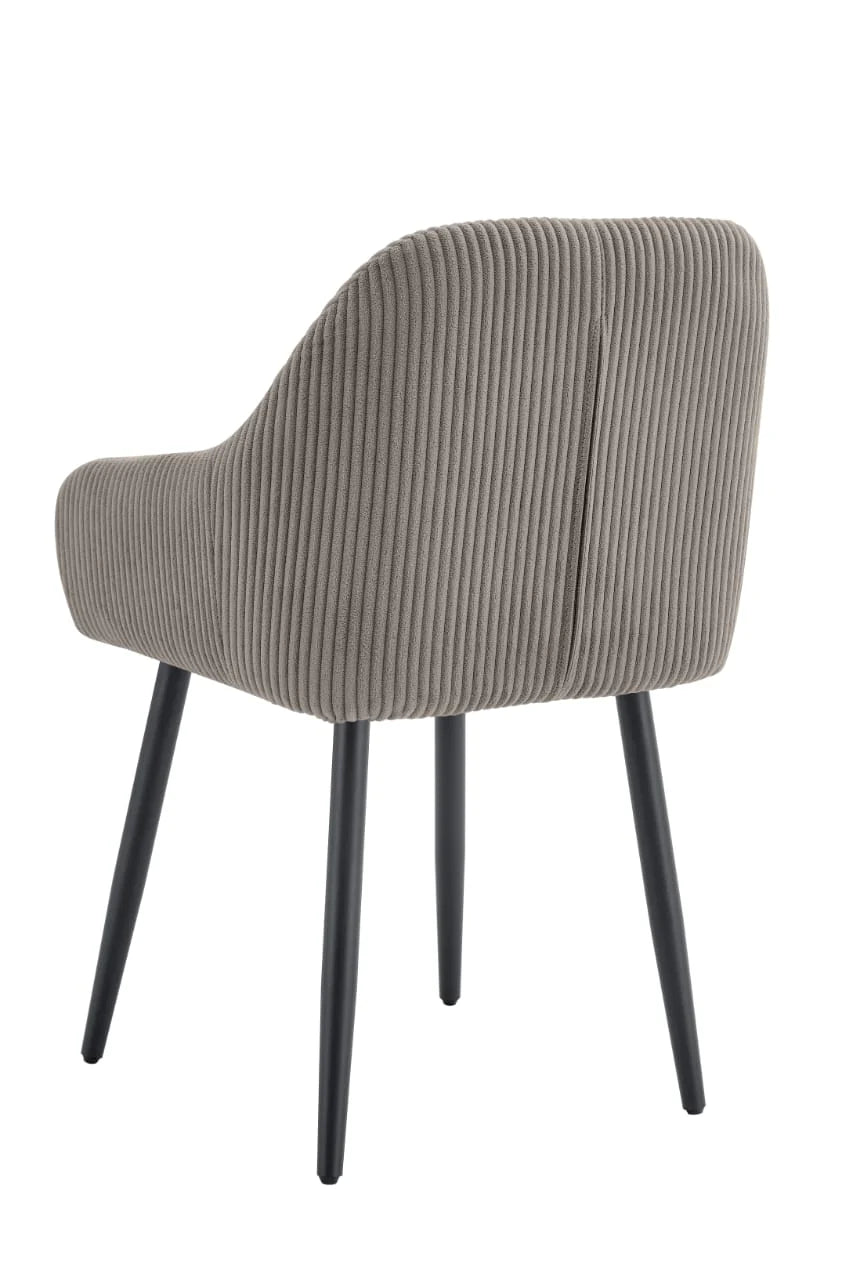 Lot de 2 Chaises – Tissu Côtelé Élégant & Pieds Métal Noir | Design Moderne et Confort Ergonomique