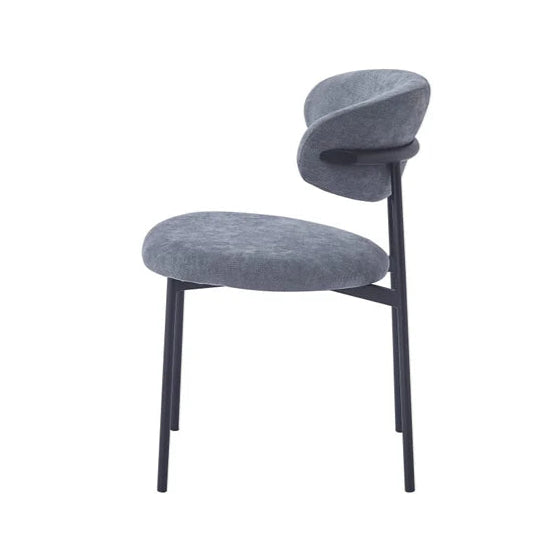 Lot de 4 Chaises en côtelé et Serge avec structure métal
