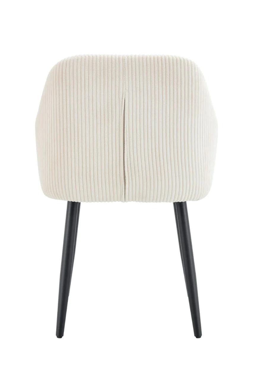 Lot de 2 Chaises – Tissu Côtelé Élégant & Pieds Métal Noir | Design Moderne et Confort Ergonomique