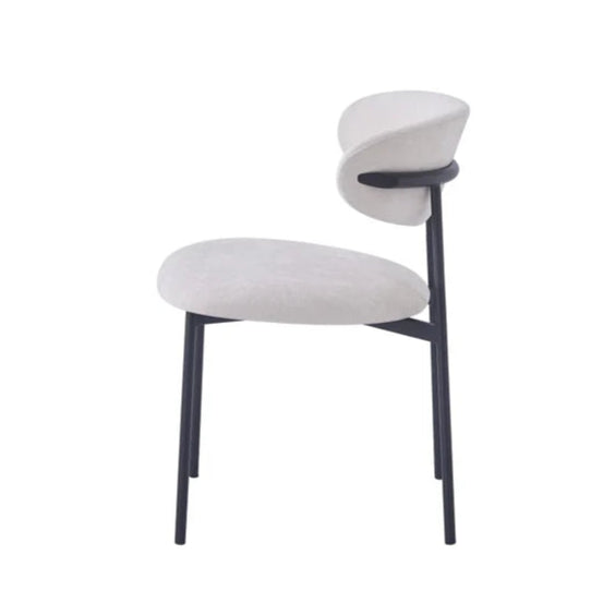 Lot de 4 Chaises en côtelé et Serge avec structure métal