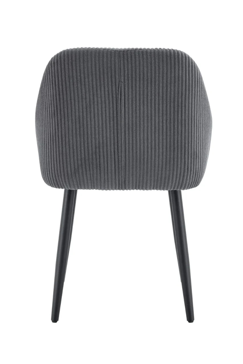 Lot de 2 Chaises – Tissu Côtelé Élégant & Pieds Métal Noir | Design Moderne et Confort Ergonomique