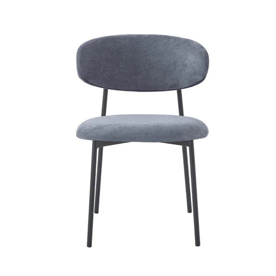 Lot de 4 Chaises en côtelé et Serge avec structure métal