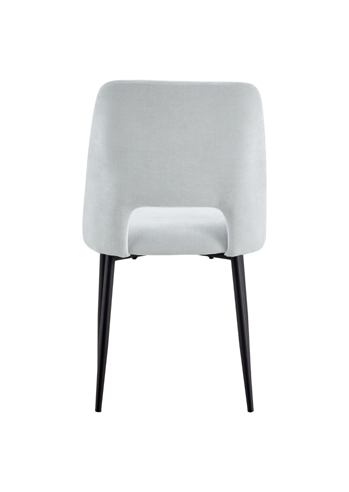 Lot de 4 chaises Mila – Revêtement doudou, velours ou tissu sergé – Pieds métal noir ou chrome