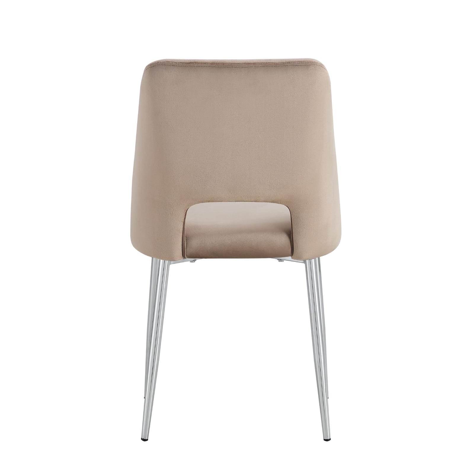 Lot de 4 chaises Mila – Revêtement doudou, velours ou tissu sergé – Pieds métal noir ou chrome