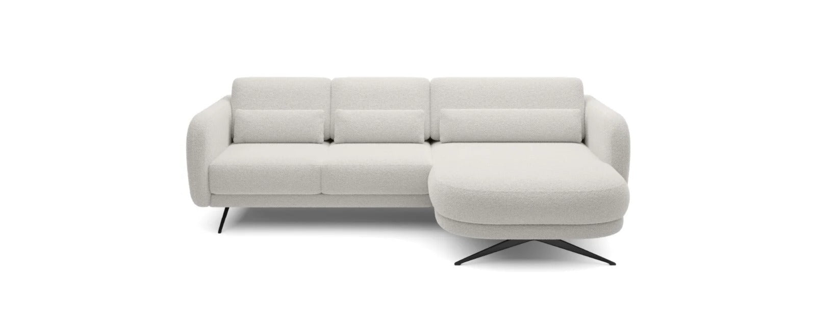 Canapé moderne avec profondeur d’assise réglable et appui-tête coulissant