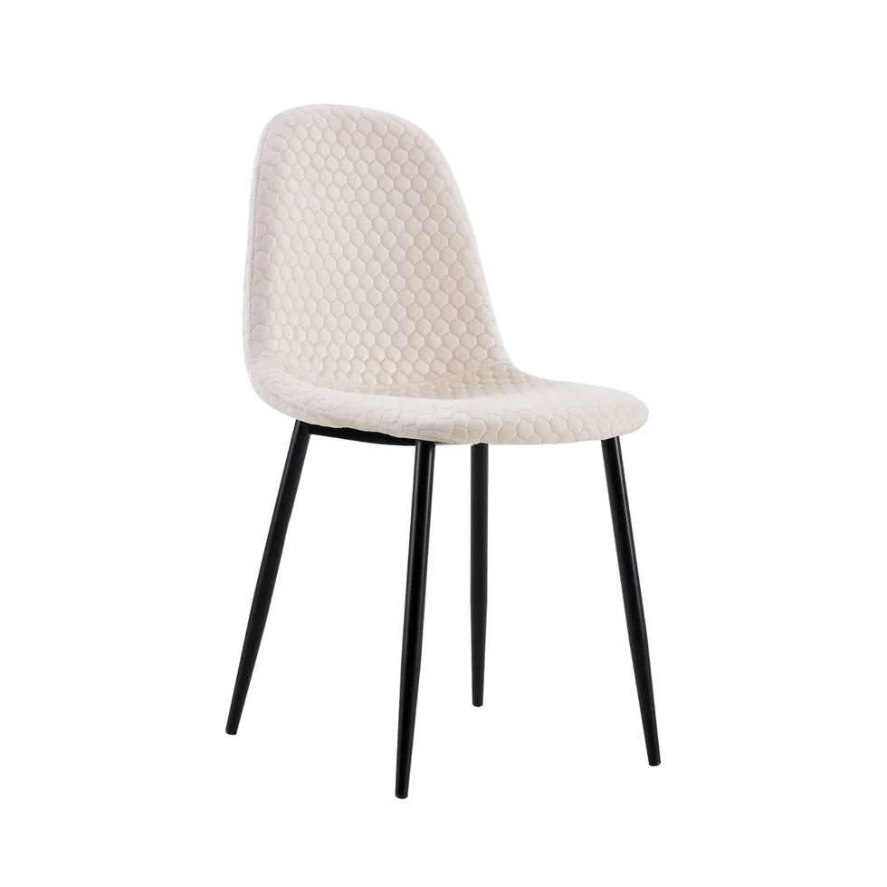 Lot de 4 Chaises – Style scandinave, velours doux et pieds en acier noir
