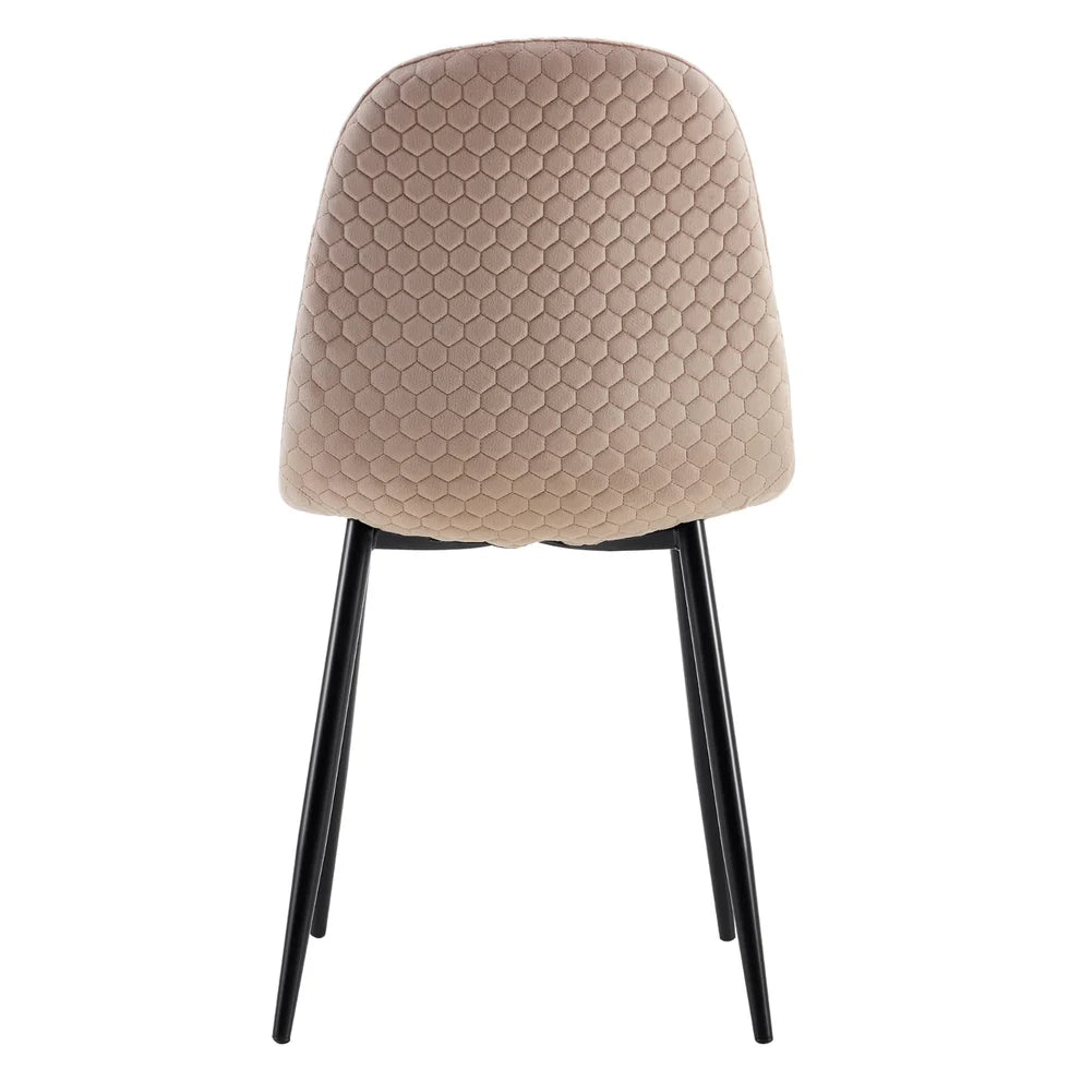 Lot de 4 Chaises – Style scandinave, velours doux et pieds en acier noir