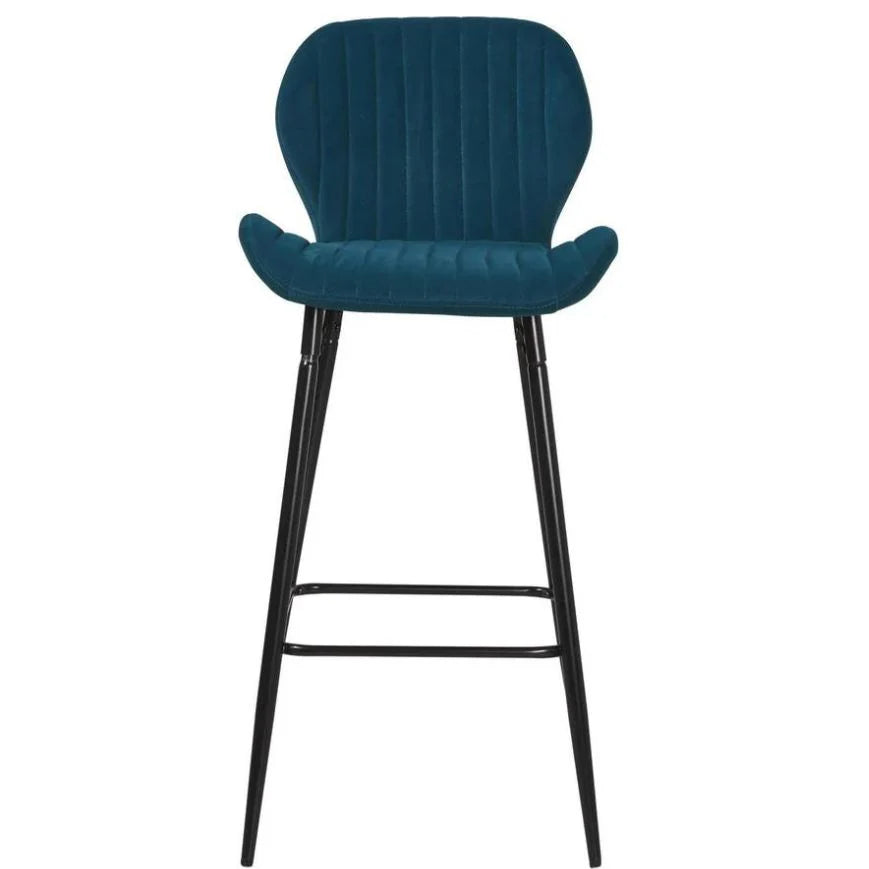 Lot de 4 Chaises de Bar – Tissu Premium & Piètement Noir | Design Moderne pour Cuisine & Comptoir