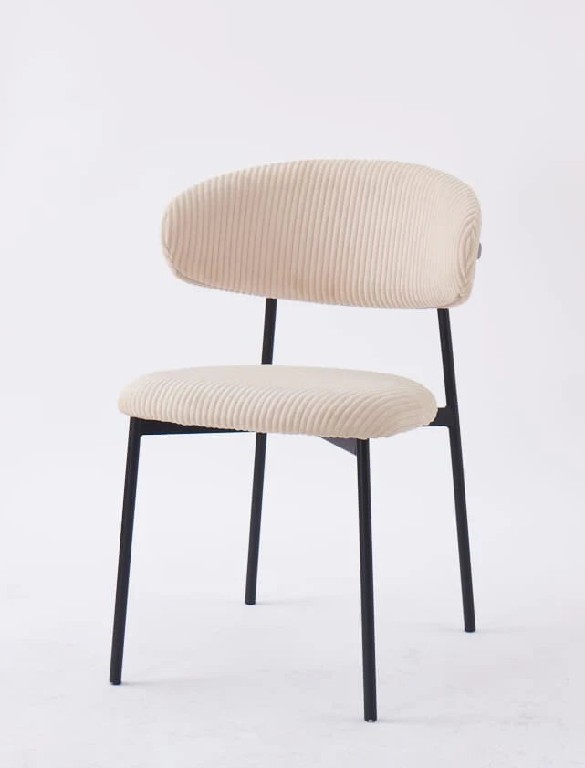 Lot de 4 Chaises en côtelé et Serge avec structure métal