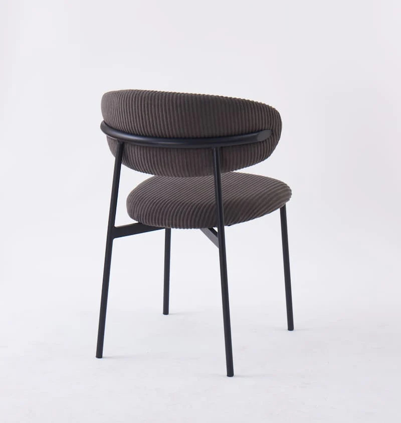 Lot de 4 Chaises en côtelé et Serge avec structure métal