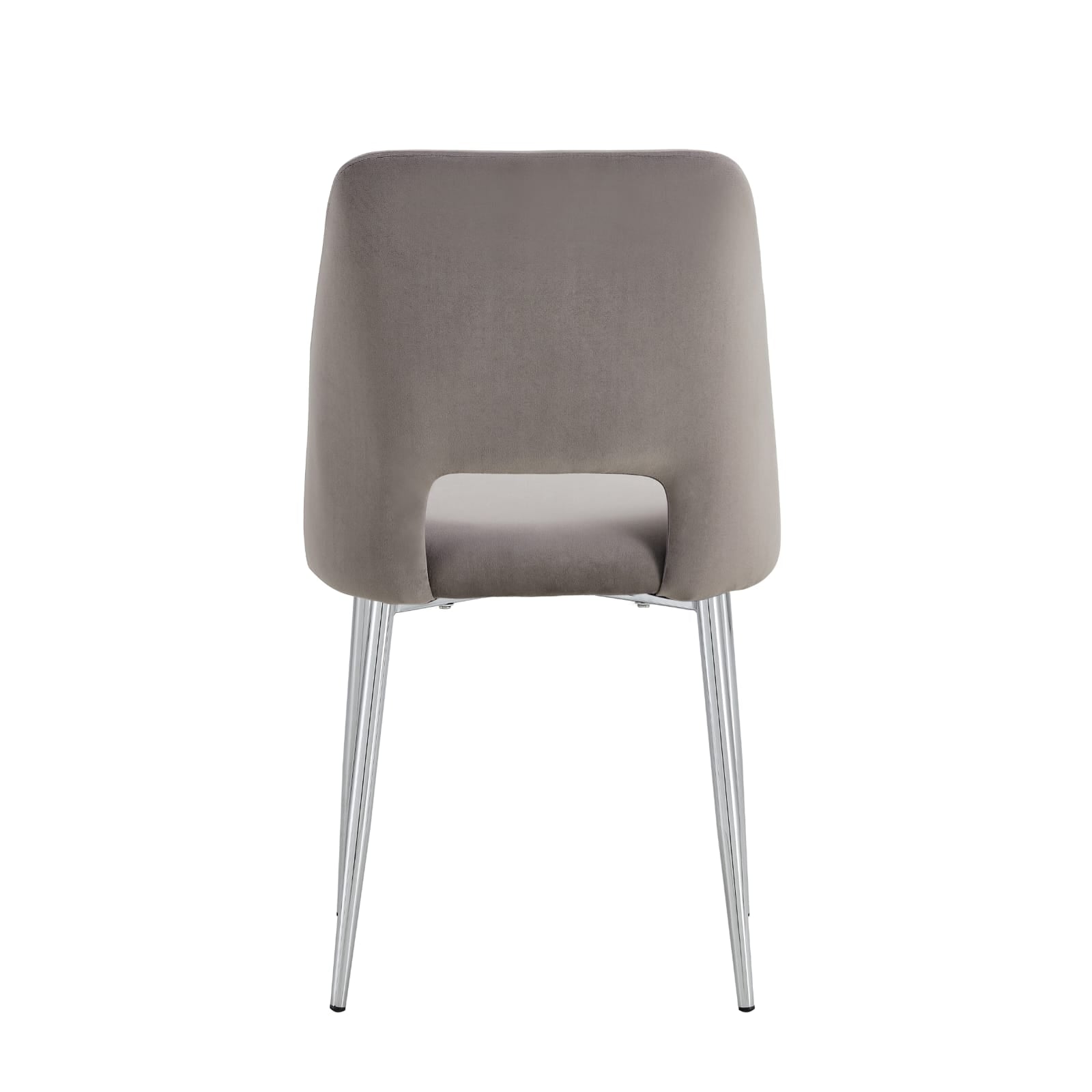 Lot de 4 chaises Mila – Revêtement doudou, velours ou tissu sergé – Pieds métal noir ou chrome