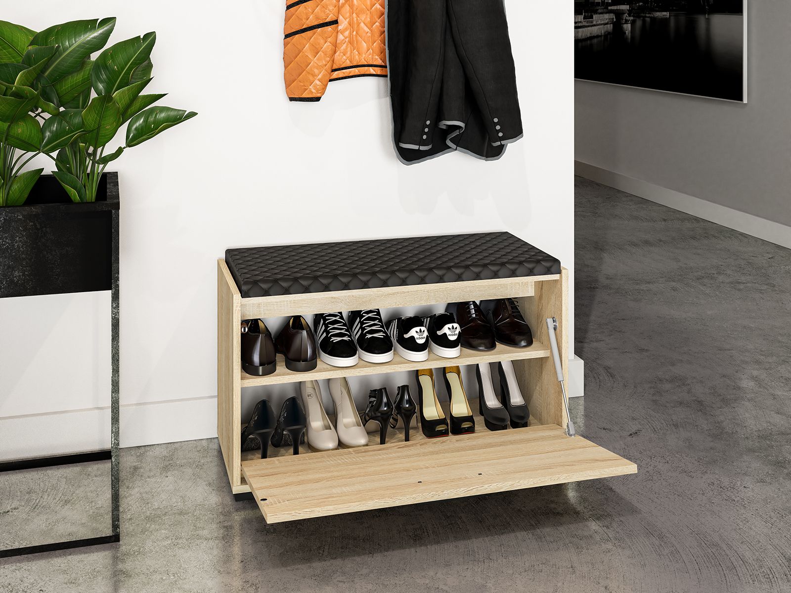 Meuble à Chaussures en Finition Lumière de Sonoma | Design Moderne & Résistance Maximale