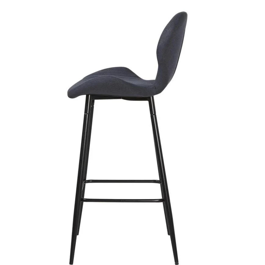 Lot de 4 Chaises de Bar – Tissu Premium & Piètement Noir | Design Moderne pour Cuisine & Comptoir