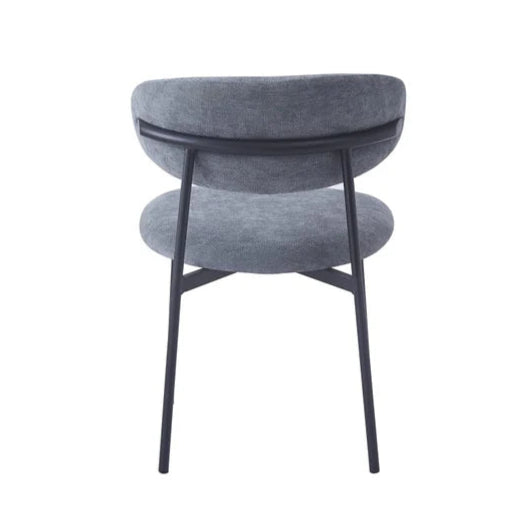 Lot de 4 Chaises en côtelé et Serge avec structure métal