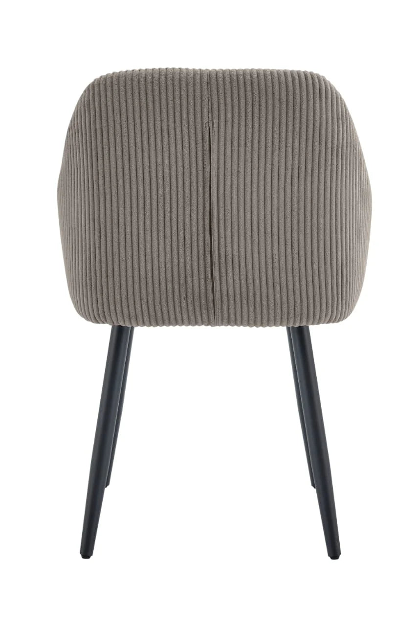 Lot de 2 Chaises – Tissu Côtelé Élégant & Pieds Métal Noir | Design Moderne et Confort Ergonomique