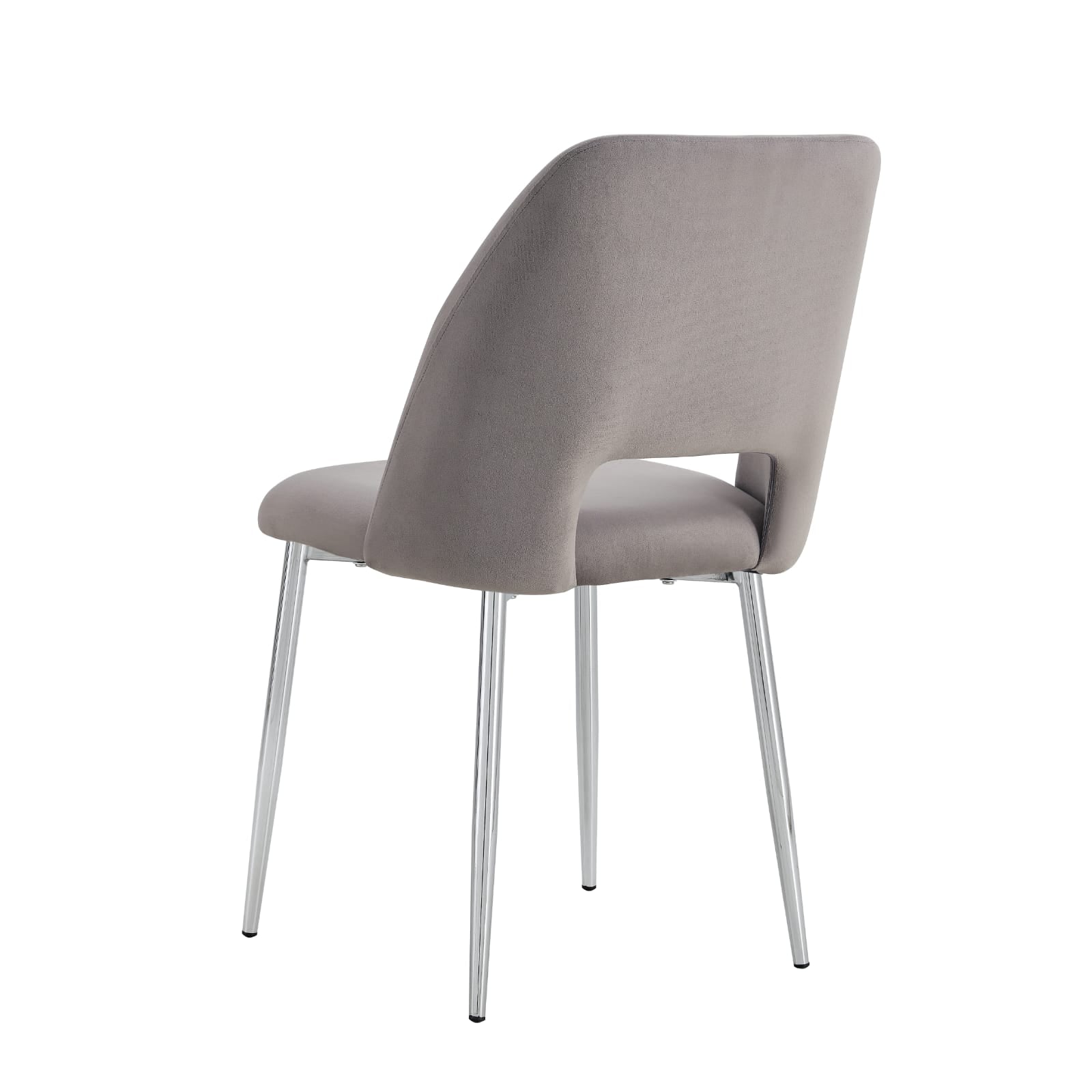 Lot de 4 chaises Mila – Revêtement doudou, velours ou tissu sergé – Pieds métal noir ou chrome