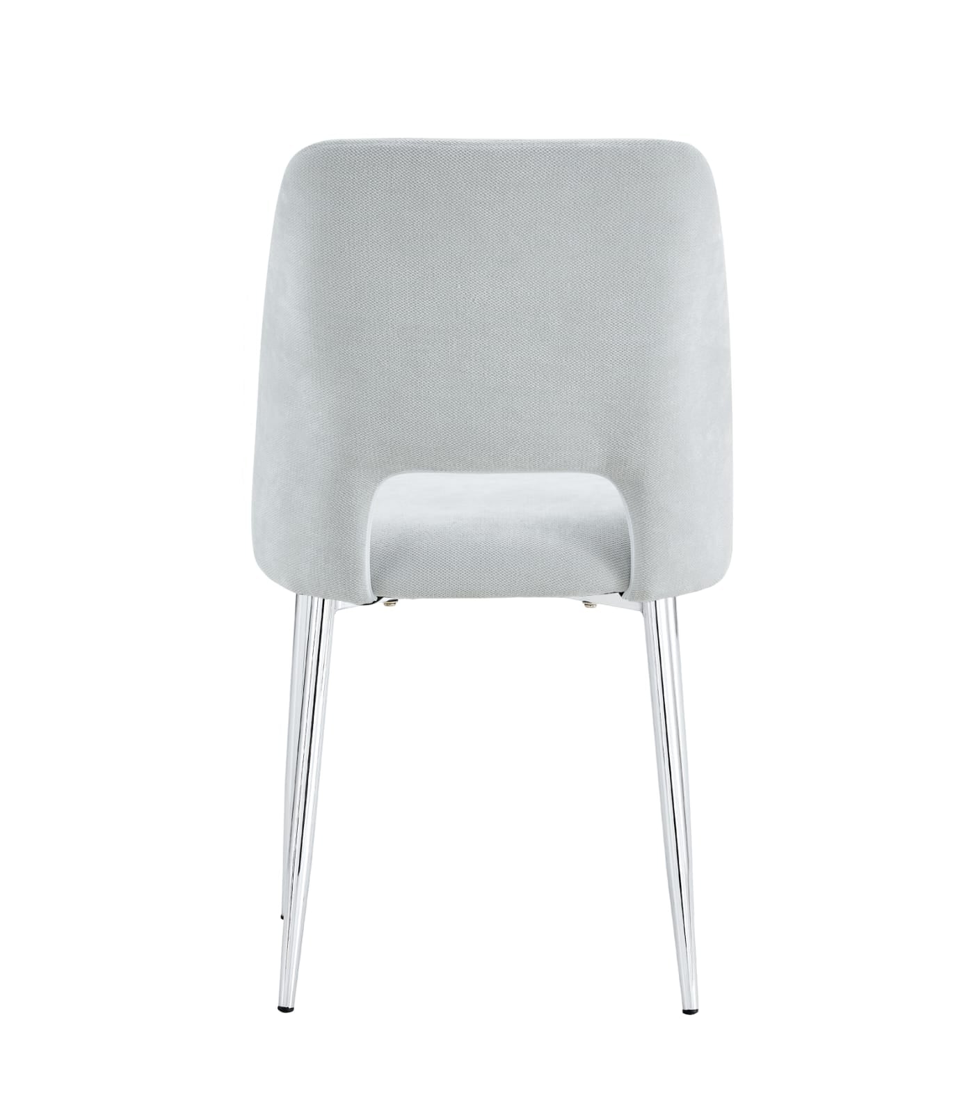 Lot de 4 chaises Mila – Revêtement doudou, velours ou tissu sergé – Pieds métal noir ou chrome