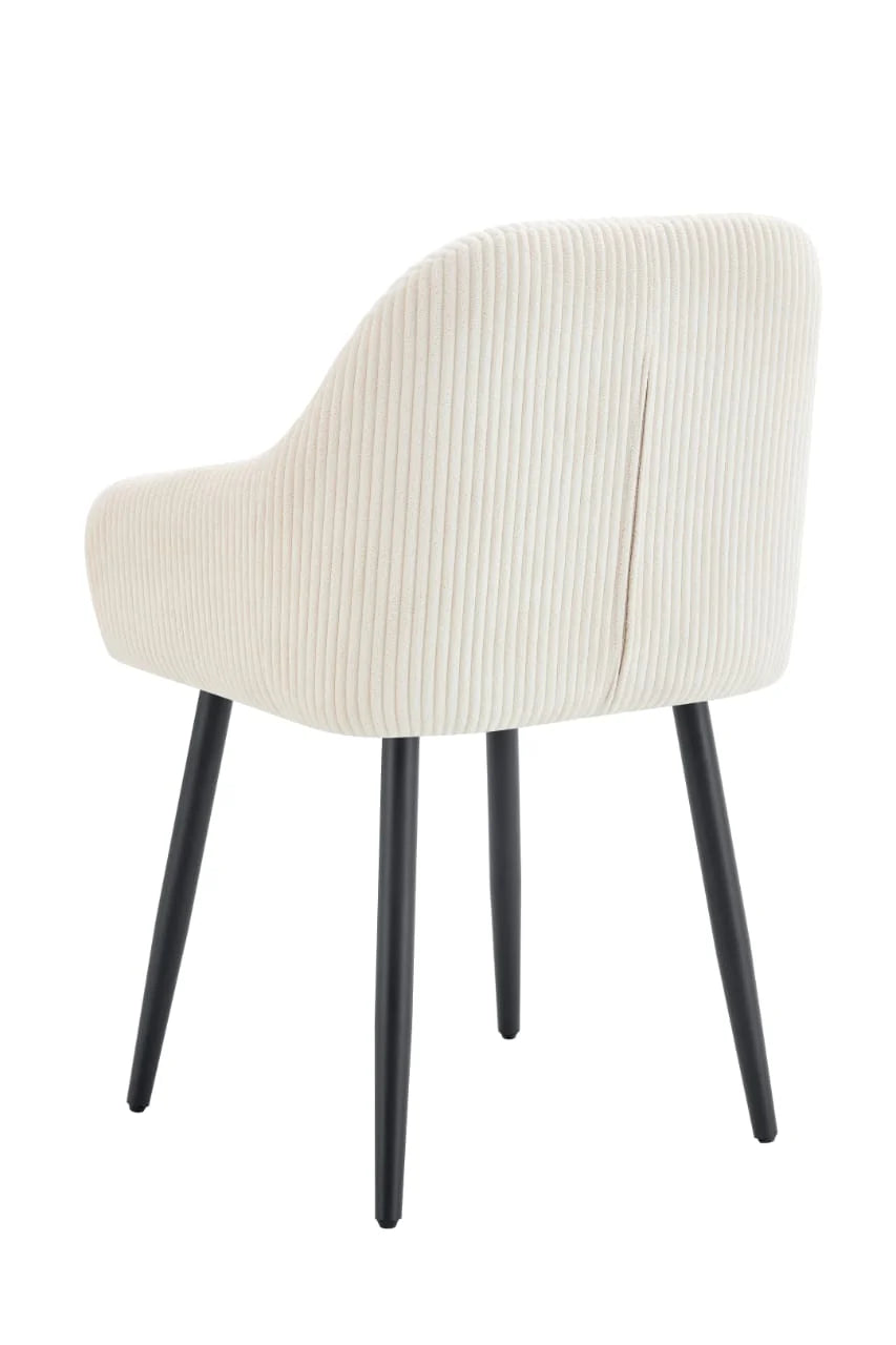 Lot de 2 Chaises – Tissu Côtelé Élégant & Pieds Métal Noir | Design Moderne et Confort Ergonomique