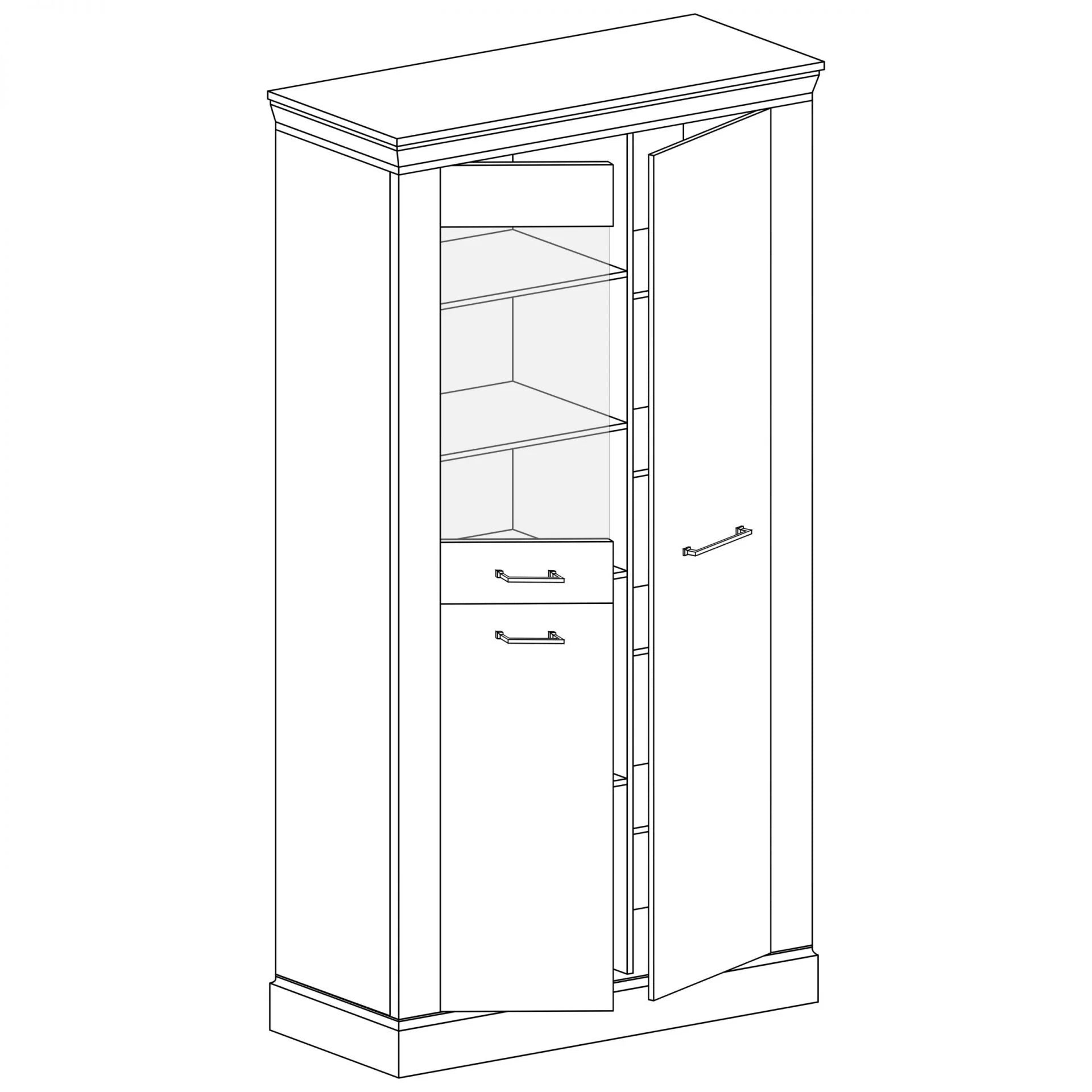 Vitrine spacieuse en verre trempé avec étagères