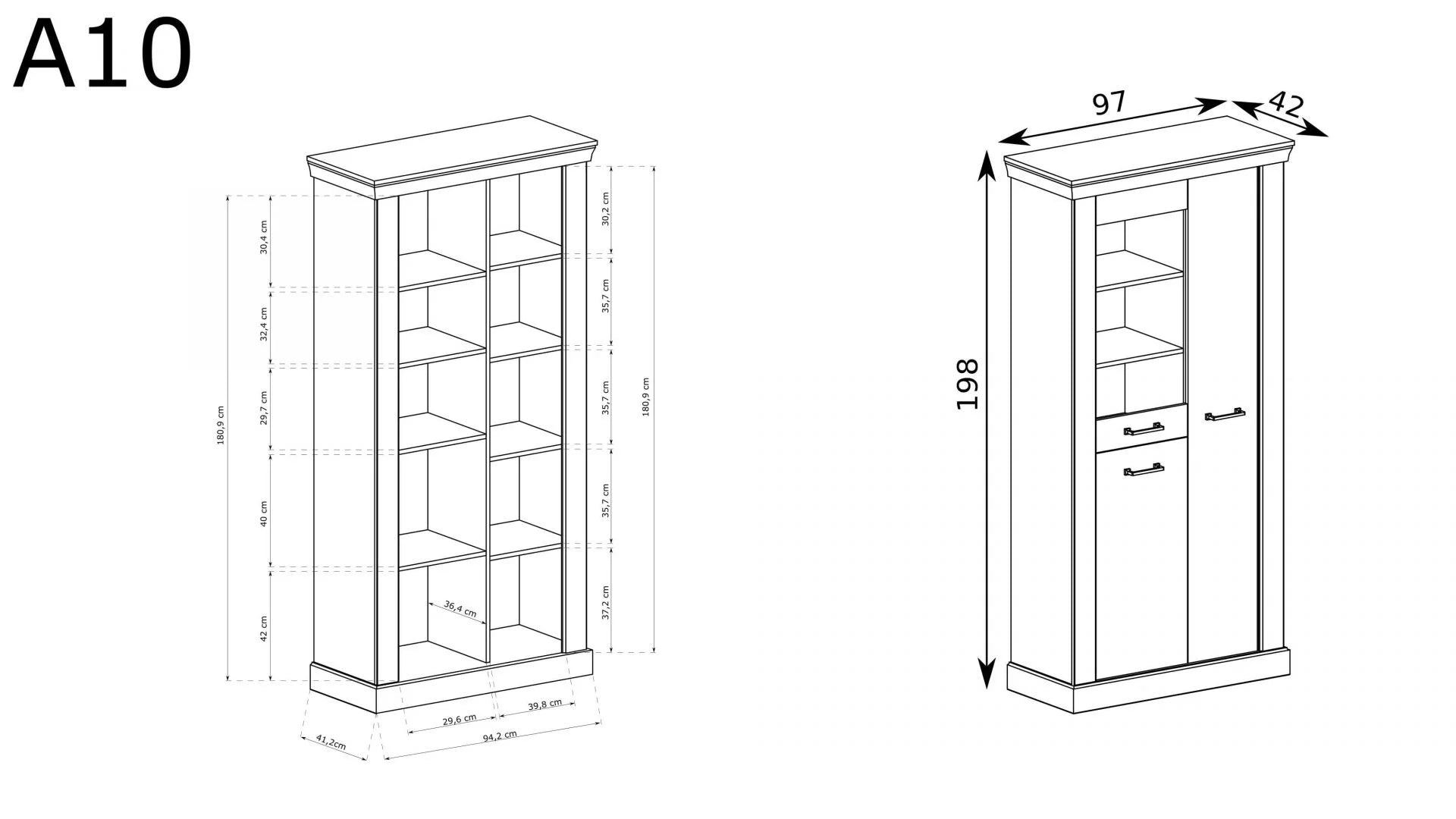 Vitrine spacieuse en verre trempé avec étagères