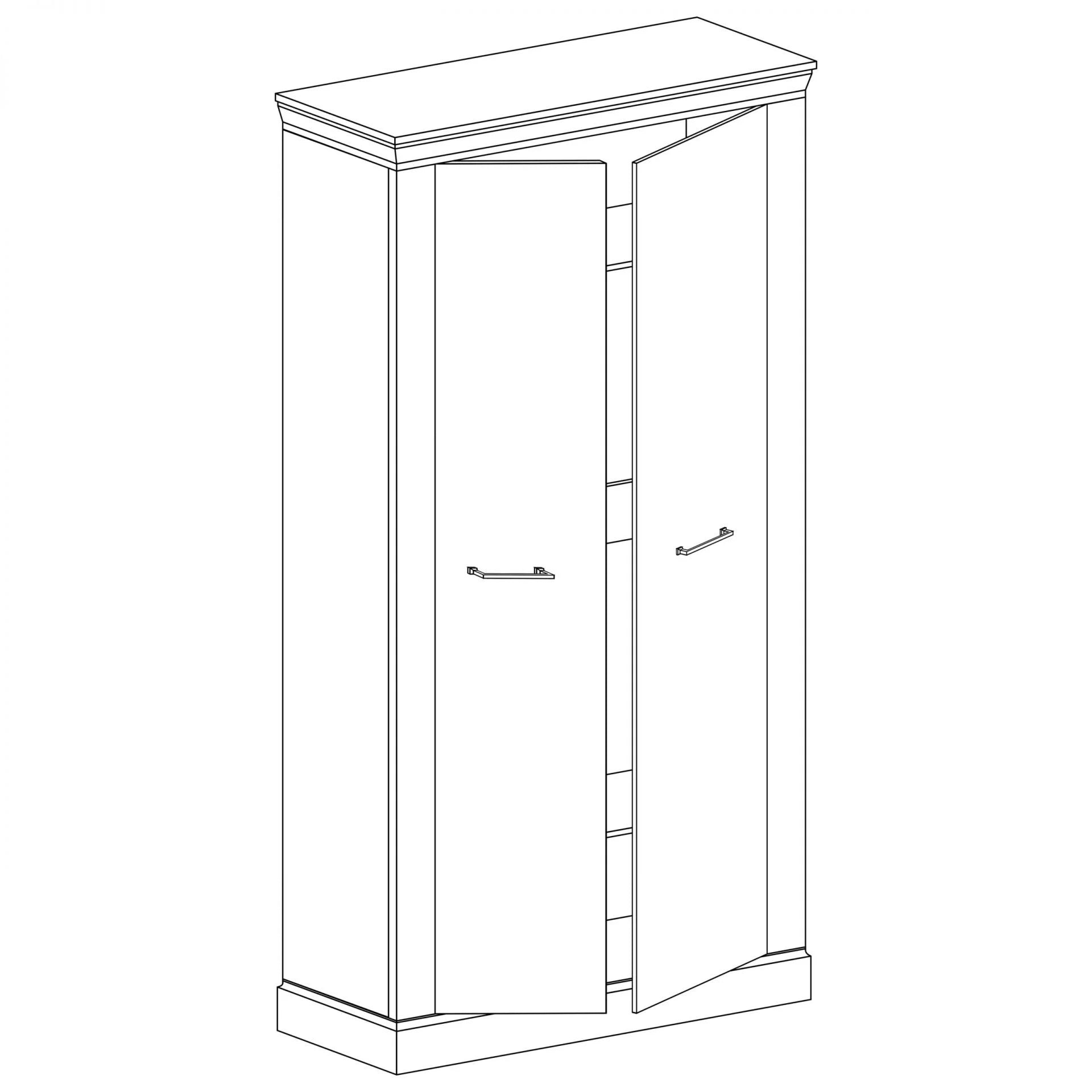 Armoire à deux portes avec rangements optimisés