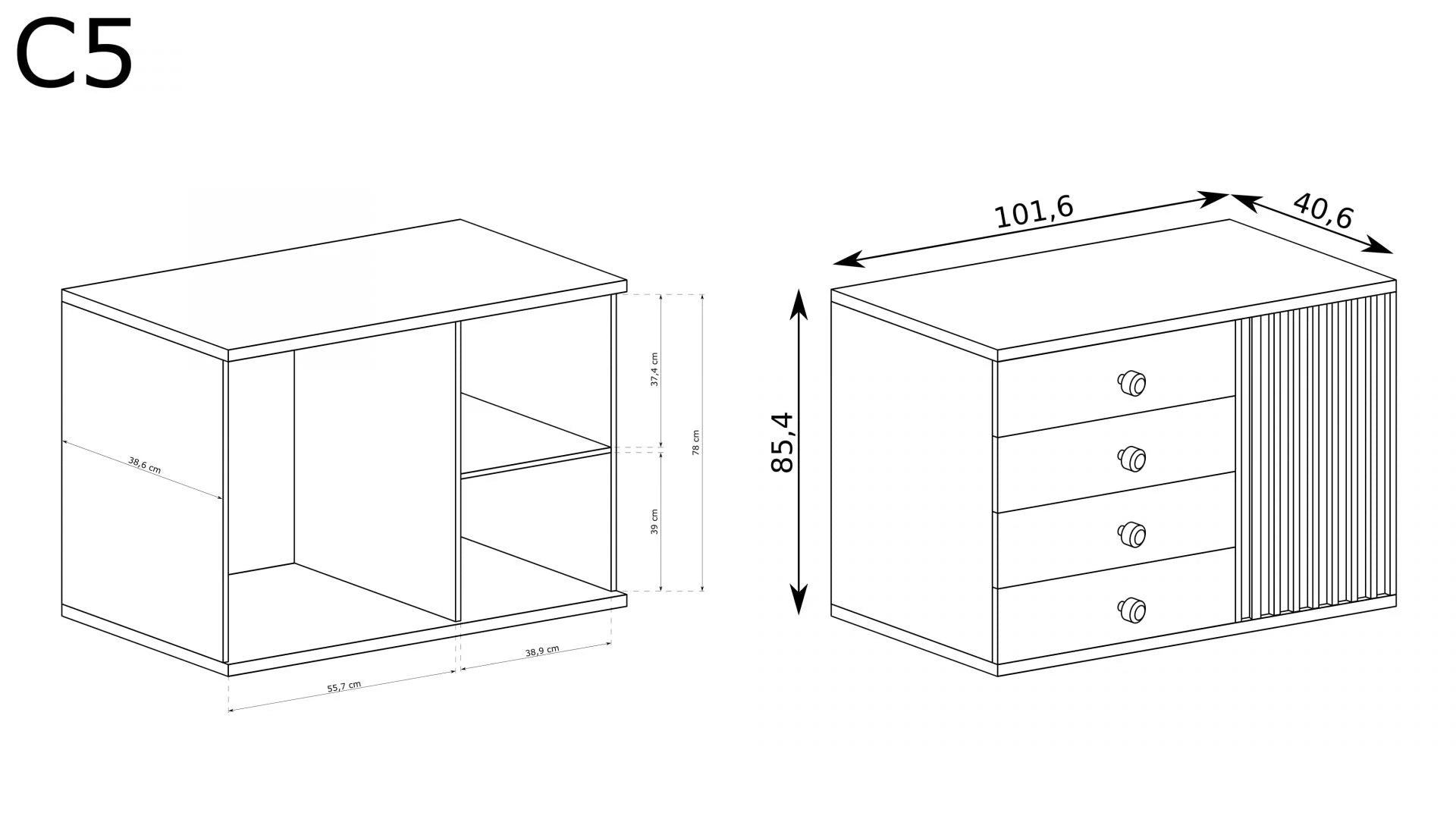 Commode moderne au design raffiné avec poignées élégantes