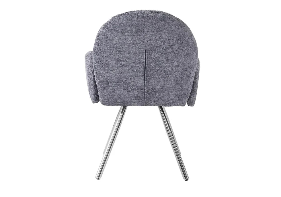 chaise salle à manger Tissu Chenille métal noir, argenté