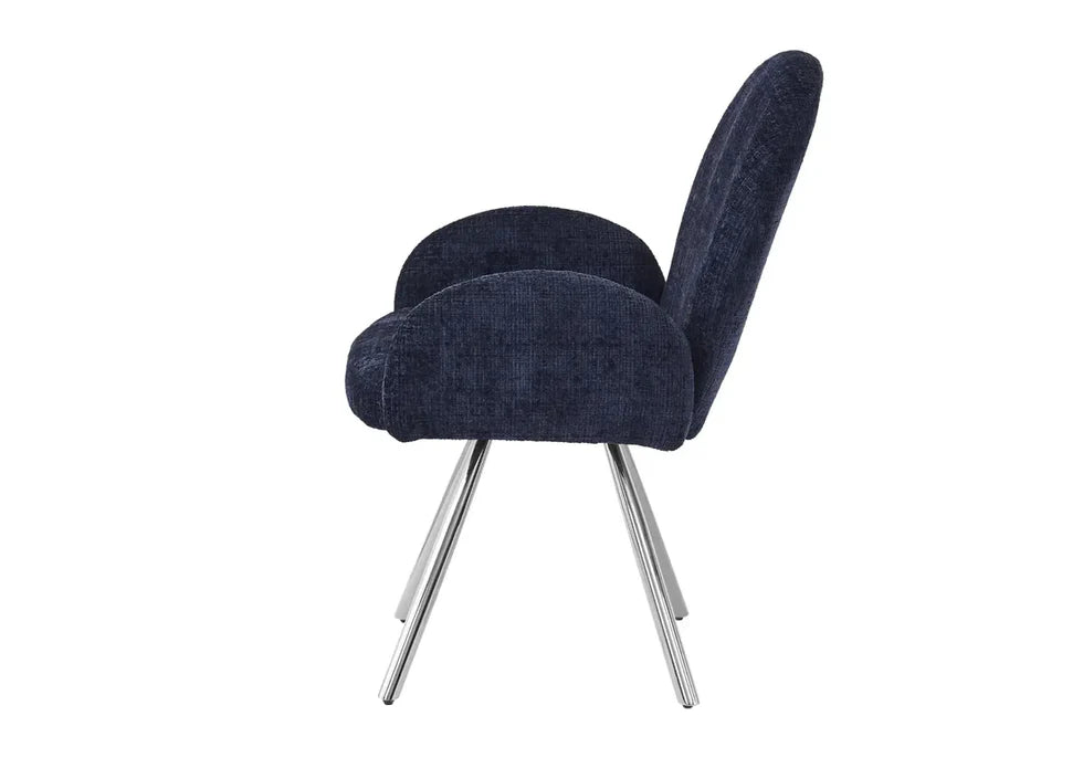 chaise salle à manger Tissu Chenille métal noir, argenté