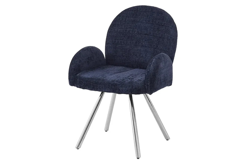 chaise salle à manger Tissu Chenille métal noir, argenté
