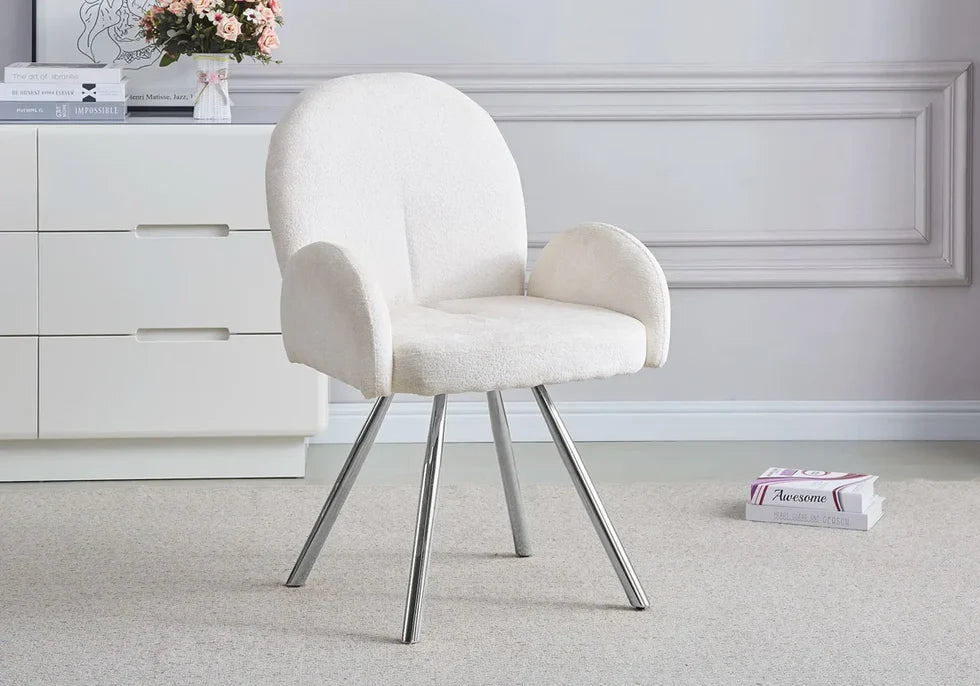 chaise salle à manger Tissu Chenille métal noir, argenté