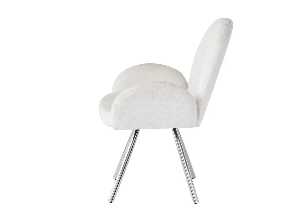 chaise salle à manger Tissu Chenille métal noir, argenté