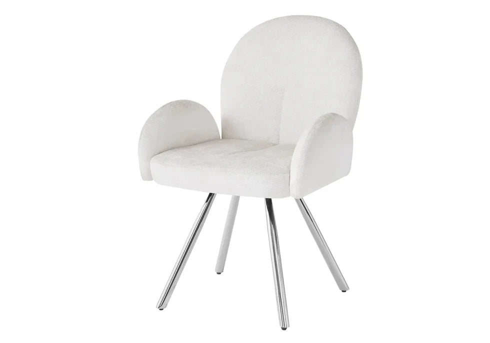 chaise salle à manger Tissu Chenille métal noir, argenté