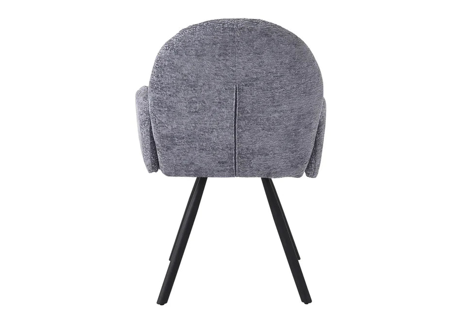 chaise salle à manger Tissu Chenille métal noir, argenté
