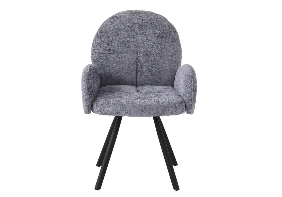 chaise salle à manger Tissu Chenille métal noir, argenté