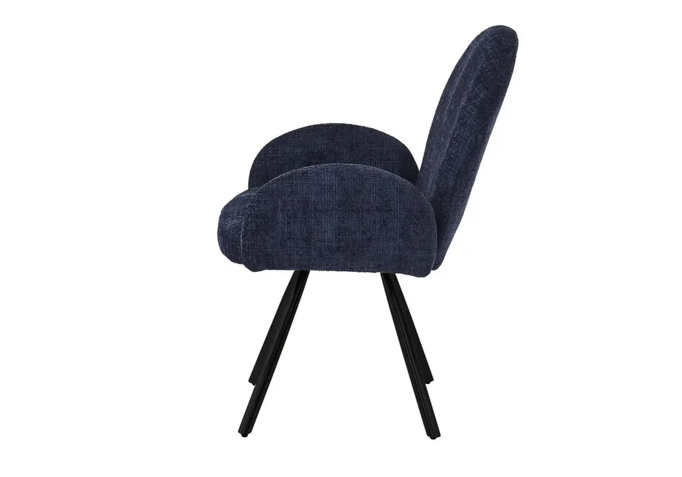 chaise salle à manger Tissu Chenille métal noir, argenté