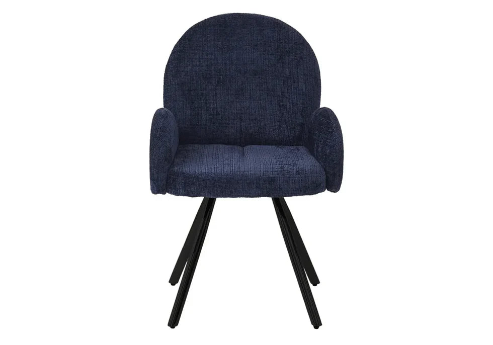 chaise salle à manger Tissu Chenille métal noir, argenté