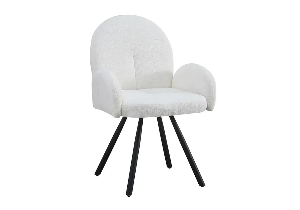 chaise salle à manger Tissu Chenille métal noir, argenté