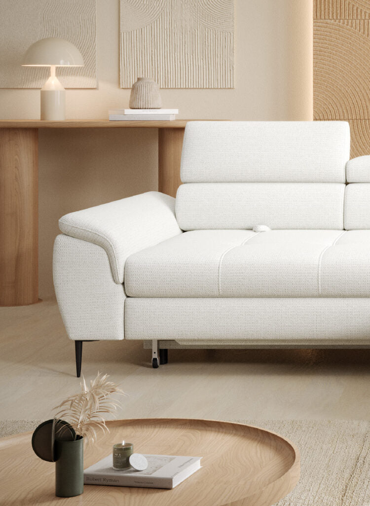 Canapé d’angle spacieux avec couchage et rangement intégré