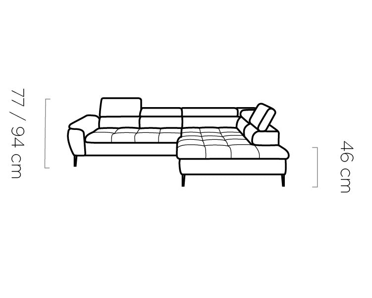 Canapé d’angle spacieux avec couchage et rangement intégré