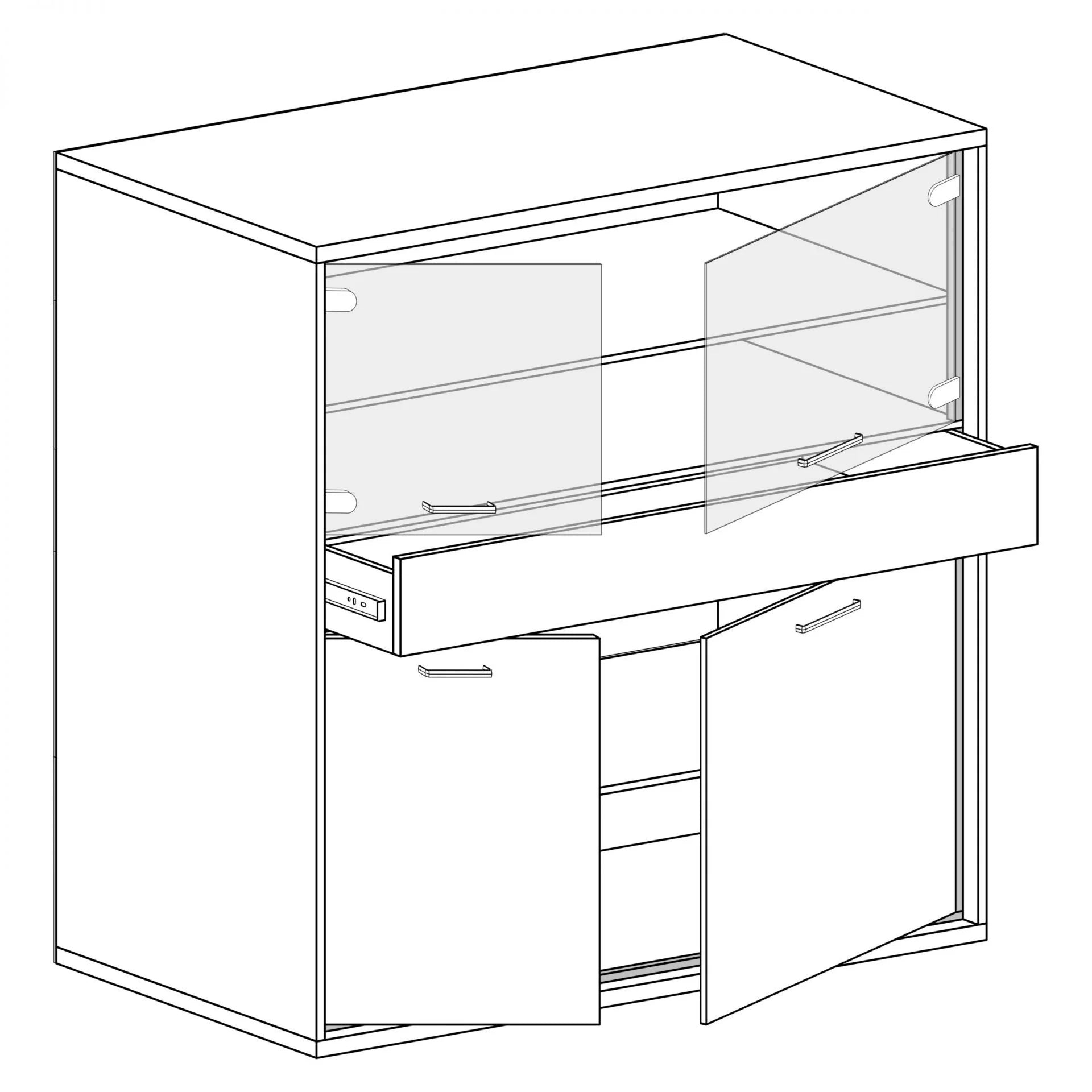 Demi Vitrine Lumineuse avec Étagère
