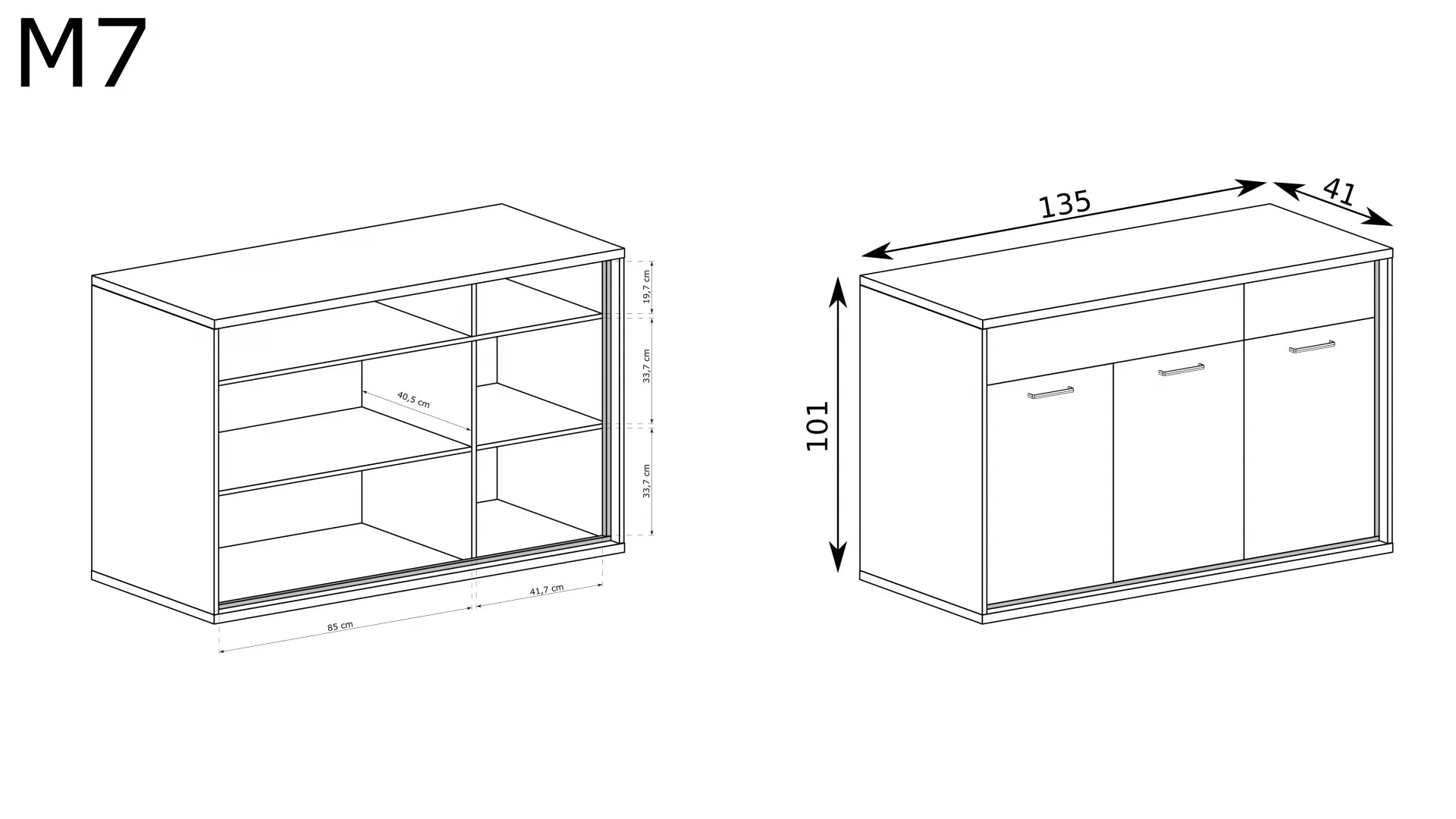 Grande Commode Lumineuse en Hickory Naturel avec Deux Tiroirs