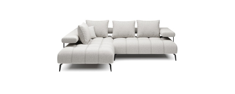 Canapé d’angle moderne avec réglage électrique de la profondeur d’assise